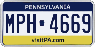 PA license plate MPH4669
