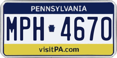 PA license plate MPH4670