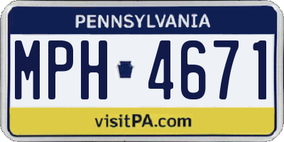 PA license plate MPH4671