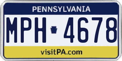 PA license plate MPH4678