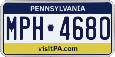 PA license plate MPH4680