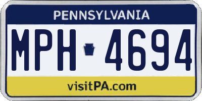 PA license plate MPH4694