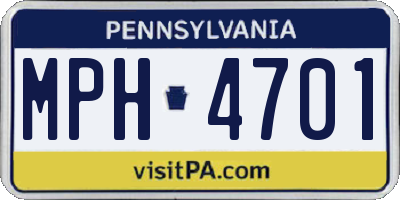 PA license plate MPH4701