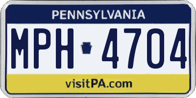 PA license plate MPH4704