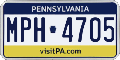 PA license plate MPH4705