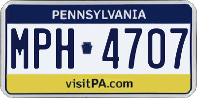 PA license plate MPH4707