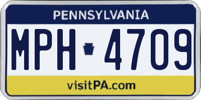 PA license plate MPH4709