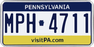 PA license plate MPH4711