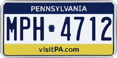 PA license plate MPH4712