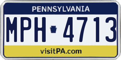 PA license plate MPH4713