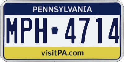 PA license plate MPH4714