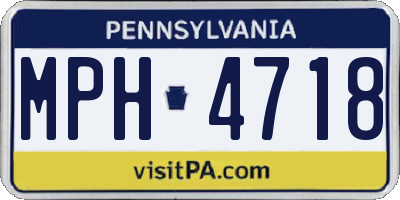 PA license plate MPH4718