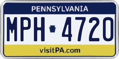 PA license plate MPH4720