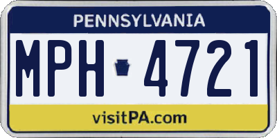 PA license plate MPH4721