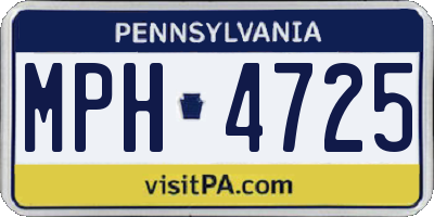 PA license plate MPH4725