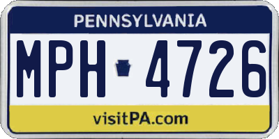 PA license plate MPH4726