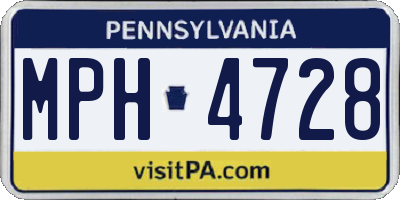 PA license plate MPH4728