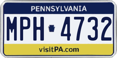 PA license plate MPH4732