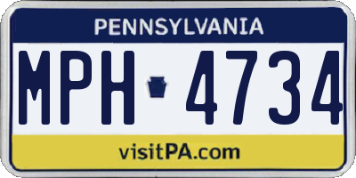 PA license plate MPH4734