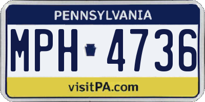 PA license plate MPH4736
