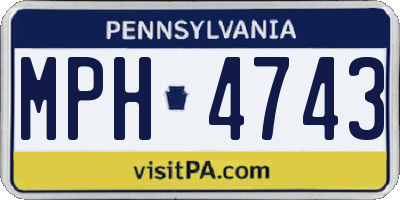 PA license plate MPH4743