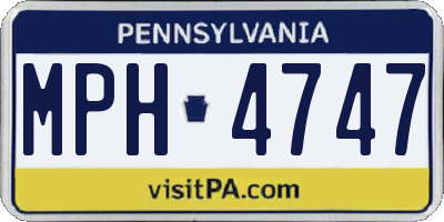 PA license plate MPH4747