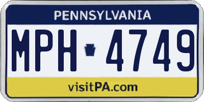 PA license plate MPH4749