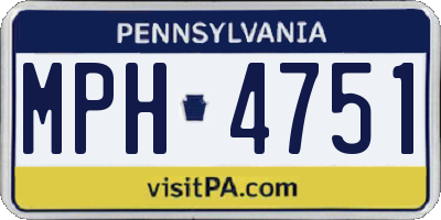 PA license plate MPH4751
