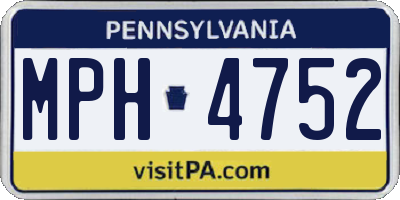 PA license plate MPH4752