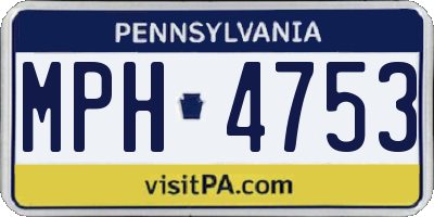 PA license plate MPH4753
