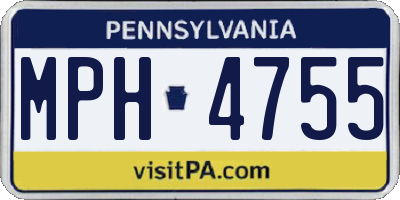 PA license plate MPH4755