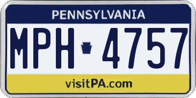 PA license plate MPH4757