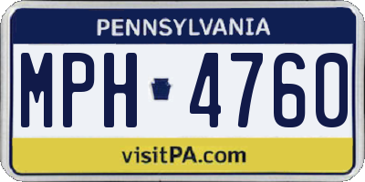 PA license plate MPH4760