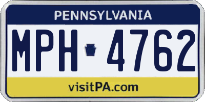 PA license plate MPH4762