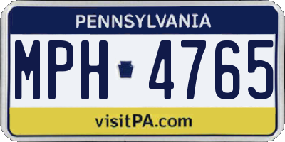 PA license plate MPH4765