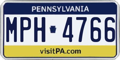 PA license plate MPH4766