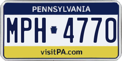 PA license plate MPH4770