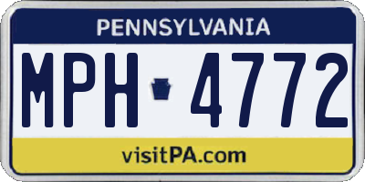 PA license plate MPH4772