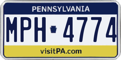 PA license plate MPH4774
