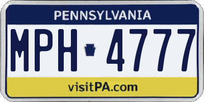 PA license plate MPH4777