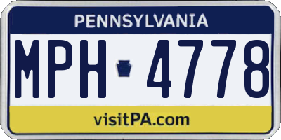 PA license plate MPH4778