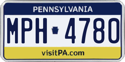 PA license plate MPH4780