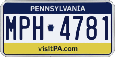 PA license plate MPH4781