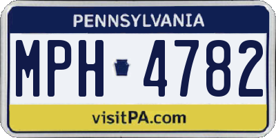 PA license plate MPH4782
