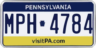 PA license plate MPH4784