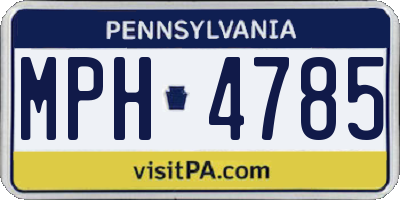 PA license plate MPH4785