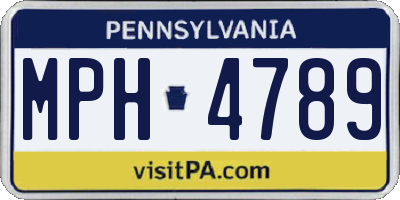 PA license plate MPH4789