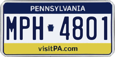 PA license plate MPH4801