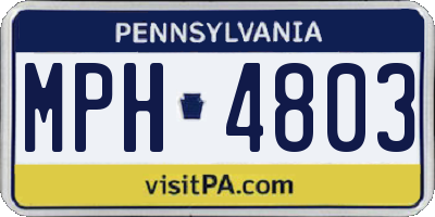 PA license plate MPH4803