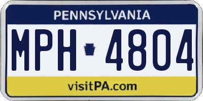 PA license plate MPH4804